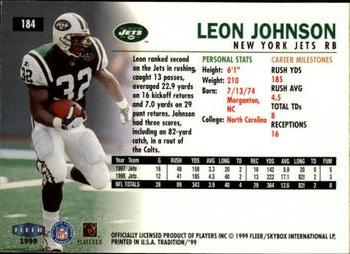 1999 Fleer Tradition #184 Leon Johnson Back