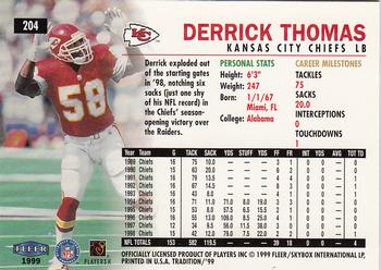 1999 Fleer Tradition #204 Derrick Thomas Back