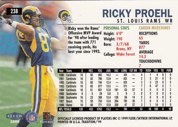 1999 Fleer Tradition #238 Ricky Proehl Back