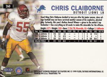 1999 Fleer Tradition #260 Chris Claiborne Back