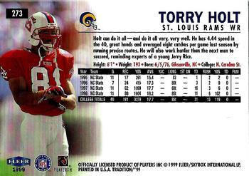 1999 Fleer Tradition #273 Torry Holt Back