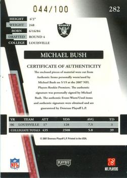 2007 Playoff Absolute Memorabilia - Rookie Premiere Materials Autographs #282 Michael Bush Back