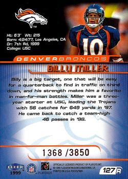 1999 Fleer Focus #127R Billy Miller Back
