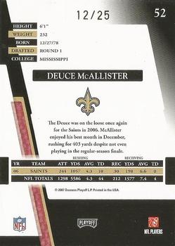 2007 Playoff Absolute Memorabilia - Spectrum Gold #52 Deuce McAllister Back