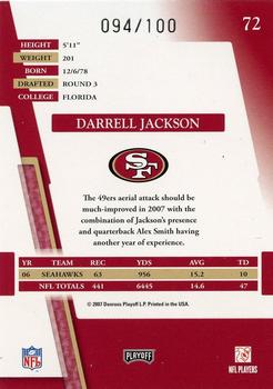 2007 Playoff Absolute Memorabilia - Spectrum Silver #72 Darrell Jackson Back