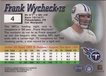 1999 Fleer Mystique #4 Frank Wycheck Back