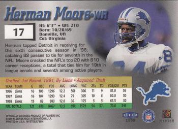 1999 Fleer Mystique #17 Herman Moore Back