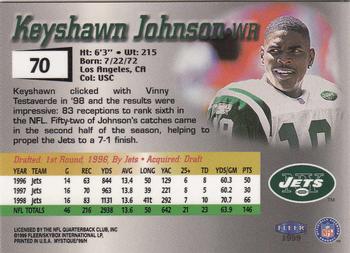 1999 Fleer Mystique #70 Keyshawn Johnson Back