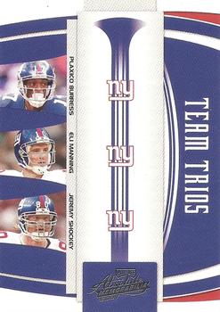 2007 Playoff Absolute Memorabilia - Team Trios #TTR-9 Plaxico Burress / Eli Manning / Jeremy Shockey Front