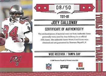 2007 Playoff Absolute Memorabilia - Tools of the Trade Material Black Spectrum #TOT-81 Joey Galloway Back