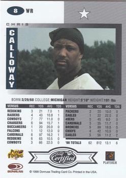 1999 Leaf Certified #8 Chris Calloway Back