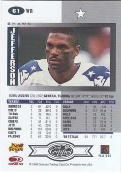 1999 Leaf Certified #61 Shawn Jefferson Back