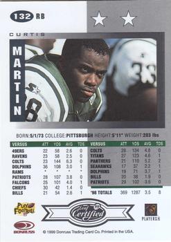 1999 Leaf Certified #132 Curtis Martin Back