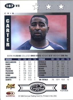 1999 Leaf Certified #167 Cris Carter Back