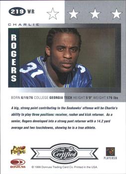 1999 Leaf Certified #219 Charlie Rogers Back