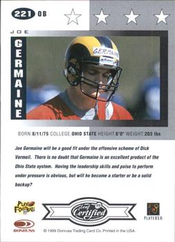 1999 Leaf Certified #221 Joe Germaine Back