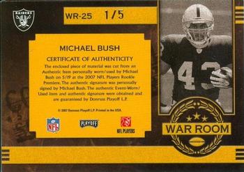 2007 Playoff Absolute Memorabilia - War Room Materials Autographs #WR-25 Michael Bush Back