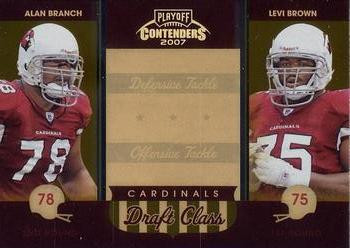 2007 Playoff Contenders - Draft Class Gold Holofoil #DC-1 Alan Branch / Levi Brown Front