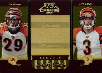 2007 Playoff Contenders - Draft Class Gold Holofoil #DC-8 Leon Hall / Jeff Rowe Front