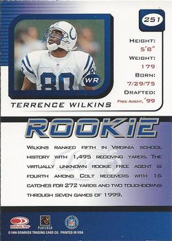 1999 Leaf Rookies & Stars #251 Terrence Wilkins Back