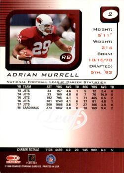 1999 Leaf Rookies & Stars #2 Adrian Murrell Back