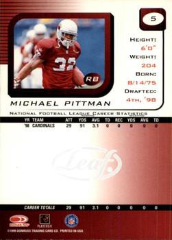 1999 Leaf Rookies & Stars #5 Michael Pittman Back