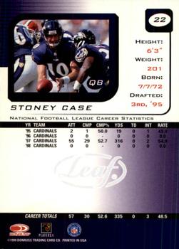 1999 Leaf Rookies & Stars #22 Stoney Case Back