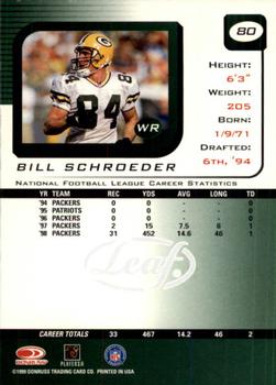 1999 Leaf Rookies & Stars #80 Bill Schroeder Back