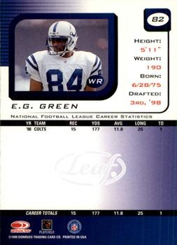 1999 Leaf Rookies & Stars #82 E.G. Green Back
