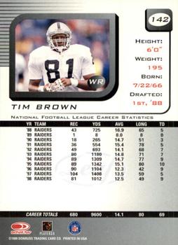 1999 Leaf Rookies & Stars #142 Tim Brown Back