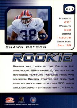 1999 Leaf Rookies & Stars #211 Shawn Bryson Back