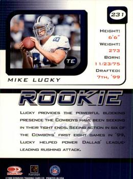 1999 Leaf Rookies & Stars #231 Mike Lucky Back