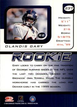 1999 Leaf Rookies & Stars #237 Olandis Gary Back