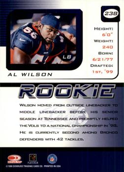 1999 Leaf Rookies & Stars #238 Al Wilson Back