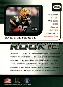 1999 Leaf Rookies & Stars #250 Basil Mitchell Back
