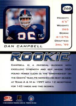 1999 Leaf Rookies & Stars #268 Dan Campbell Back