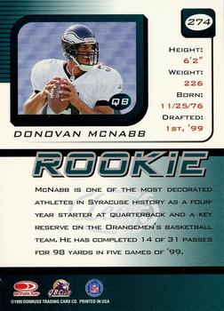 1999 Leaf Rookies & Stars #274 Donovan McNabb Back