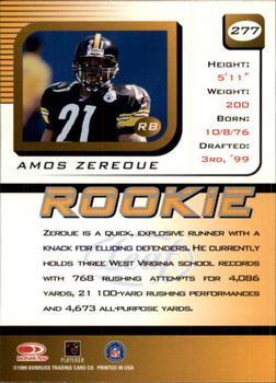 1999 Leaf Rookies & Stars #277 Amos Zereoue Back