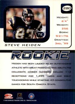 1999 Leaf Rookies & Stars #280 Steve Heiden Back