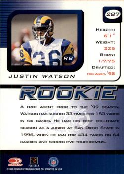 1999 Leaf Rookies & Stars #287 Justin Watson Back