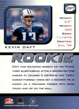 1999 Leaf Rookies & Stars #297 Kevin Daft Back
