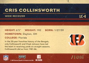 2007 Playoff Contenders - Legendary Contenders #LC-4 Cris Collinsworth Back
