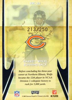 2007 Playoff Contenders - Rookie Roll Call Gold Holofoil #RRC-26 Garrett Wolfe Back