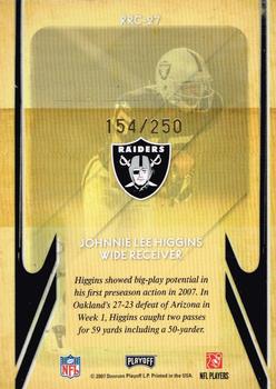 2007 Playoff Contenders - Rookie Roll Call Gold Holofoil #RRC-27 Johnnie Lee Higgins Back