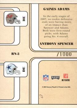 2007 Playoff Contenders - Round Numbers #RN-3 Gaines Adams / Anthony Spencer Back