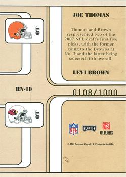 2007 Playoff Contenders - Round Numbers #RN-10 Joe Thomas / Levi Brown Back