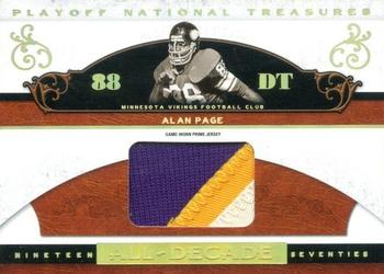2007 Playoff National Treasures - All Decade Material Jumbo Prime #AD-AP Alan Page Front