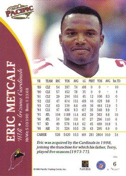 1999 Pacific #6 Eric Metcalf Back
