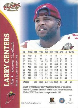 1999 Pacific #2 Larry Centers Back