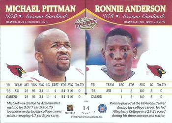 1999 Pacific #14 Michael Pittman / Ronnie Anderson Back